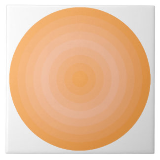 Blazing Orange Fuzzy Peach Circles Ceramic Tile