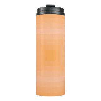 Blazing Orange Fuzzy Peach Squares  Thermal Tumbler