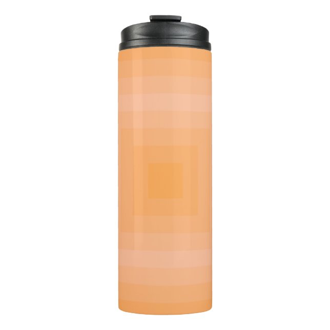 Blazing Orange Fuzzy Peach Squares  Thermal Tumbler (Front)