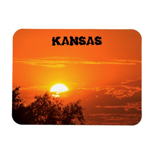 Blazing Orange Kansas Sunset Magnet