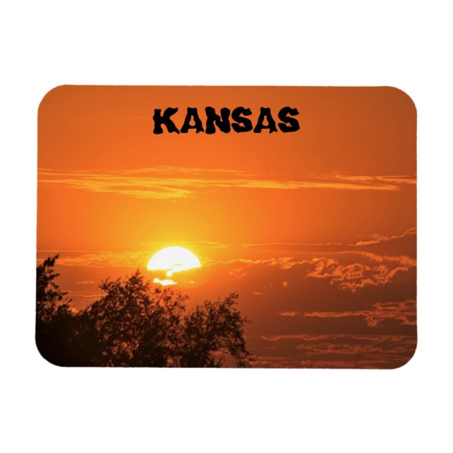 Blazing Orange Kansas Sunset Magnet (Horizontal)