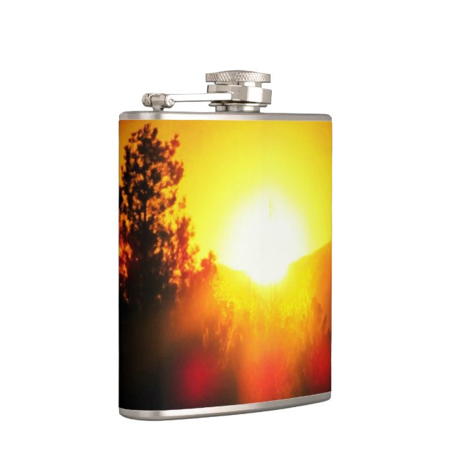 Blazing Orange Sunset Hip Flask (Right)