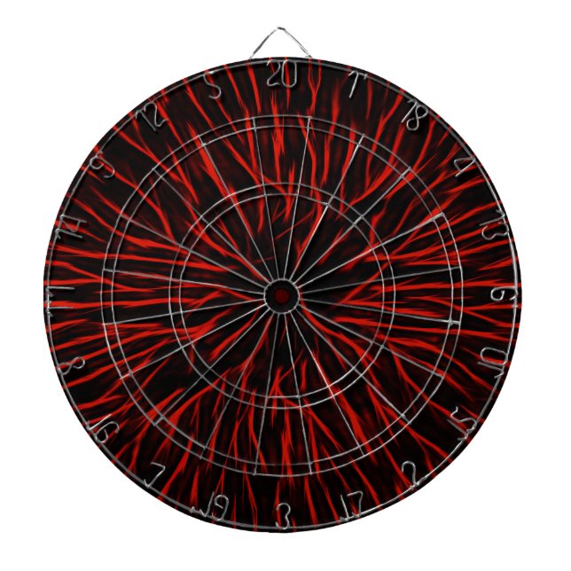 Blazing Red Hot Fire Sparkler Abstract Dart Board (Front)