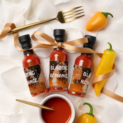 Blazing Romance  Wedding Photo Custom Text Print Hot Sauces