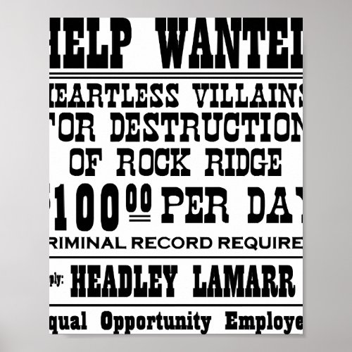 Blazing Saddles Wanted Poster