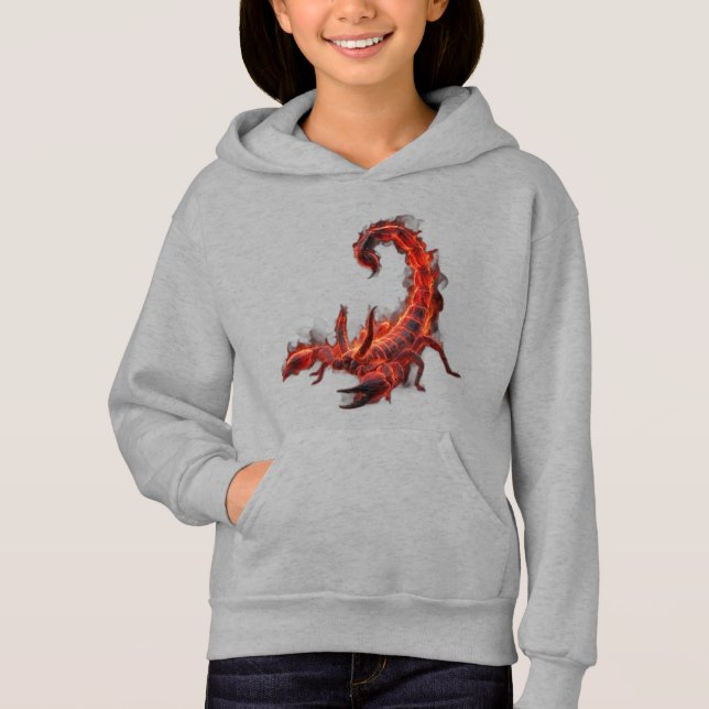 Blazing Scorpion Mythical Creature Fantasy Art Hoodie (Front)