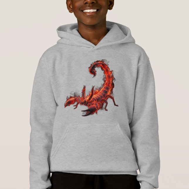 Blazing Scorpion Mythical Creature Fantasy Art Hoodie (Front)