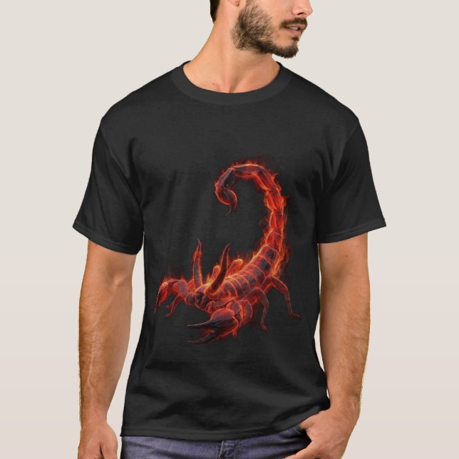 Blazing Scorpion Mythical Creature Fantasy Art T-Shirt (Front)