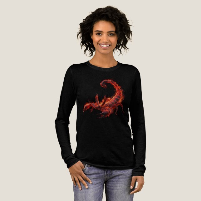 Blazing Scorpion Mythical Creature Fantasy Art Tri-Blend Shirt (Full Front)