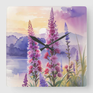 Blazing Star Beauty Square Wall Clock
