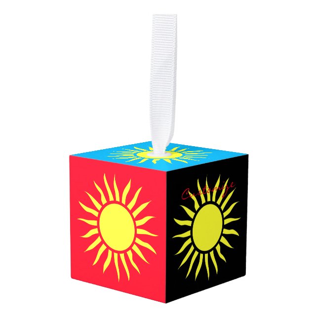 Blazing Sun Thunder_Cove Cube Ornament (Front Angled)
