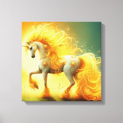 Blazing Sun Unicorn Canvas Print