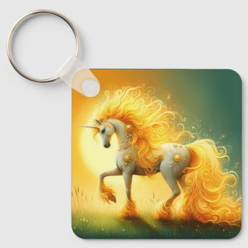 Blazing Sun Unicorn Keychain