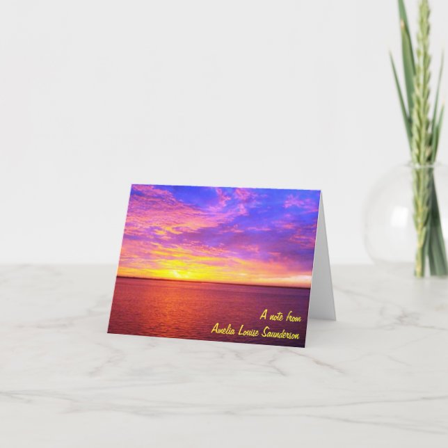 Blazing Sunset Personal Note Cards (Front)