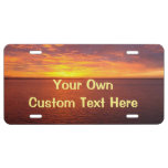 Blazing Sunset Personalized License Plate at Zazzle