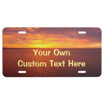 Blazing Sunset Personalized License Plate by h2oWater at Zazzle