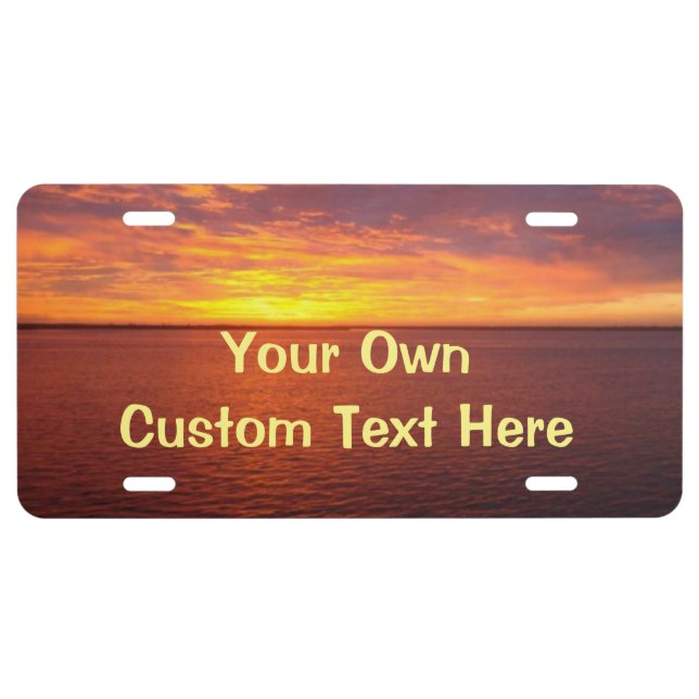 Blazing Sunset Personalized License Plate (Front)