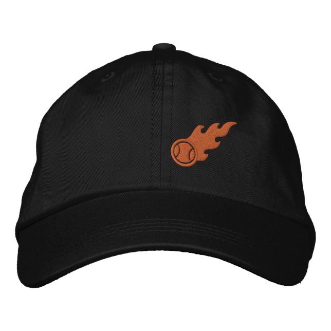 Blazing Tennis Ball Embroidered Baseball Cap (Front)