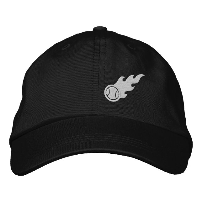 Blazing Tennis Ball Embroidered Baseball Hat (Front)