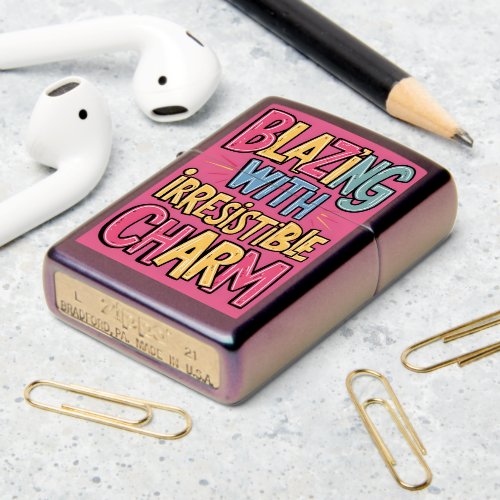 Blazing With Irresistible Charm Pink Zippo Lighter