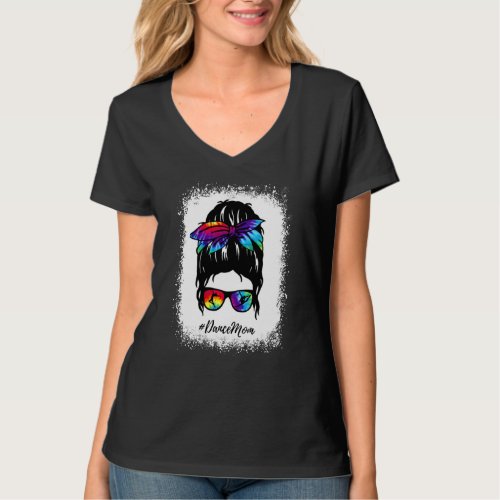 Bleach Dance Mom Messy Bun Hair  Leopard Dancer 2 T_Shirt