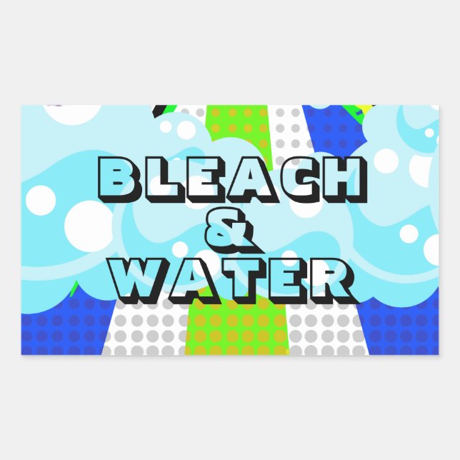 BLEACH & WATER RECTANGULAR STICKER (Front)