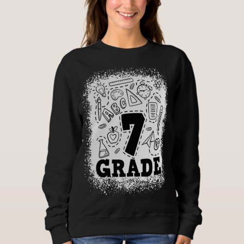 Bleached 7th Grade Typography Team 7th Grade Back  Sweatshirt