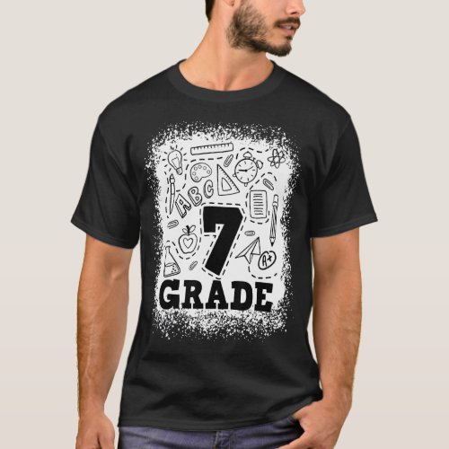 Bleached 7th Grade Typography Team 7th Grade Back  T_Shirt