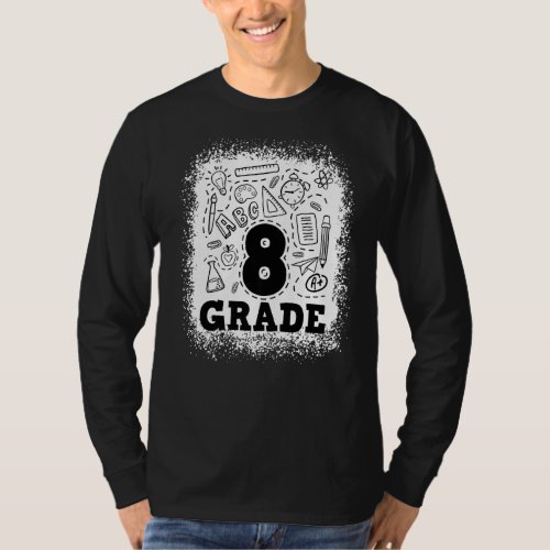 Bleached 8th Grade Typography Team 8th Grade Back  T_Shirt