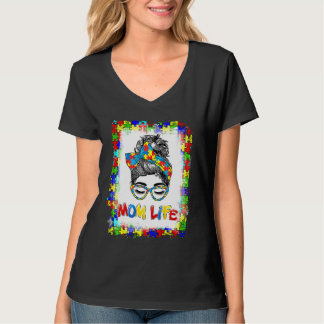 Bleached Autistic Autism Awareness Mom Life Mothe T-Shirt