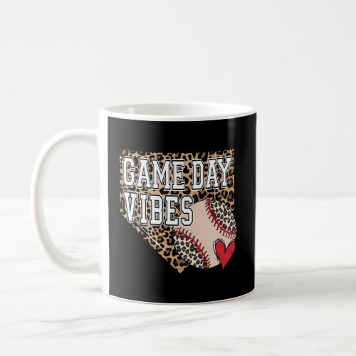 Bleached Baseball Game Day Vibes Leopard Baseball  Coffee Mug