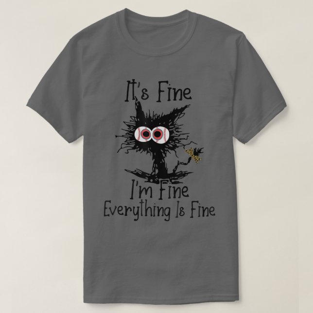 Bleached Baseball Mom Messy Cat Softball Mom Mothe T-Shirt (Design Front)