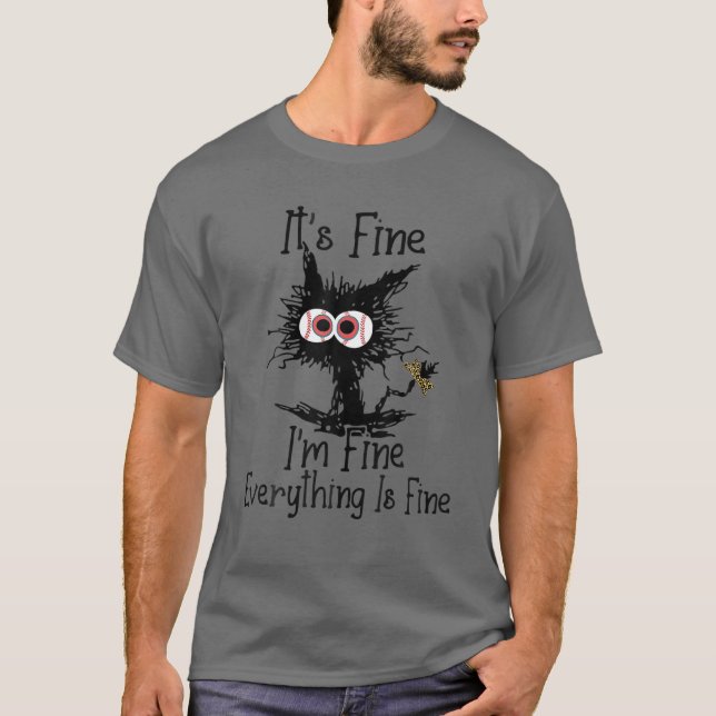 Bleached Baseball Mom Messy Cat Softball Mom Mothe T-Shirt (Front)