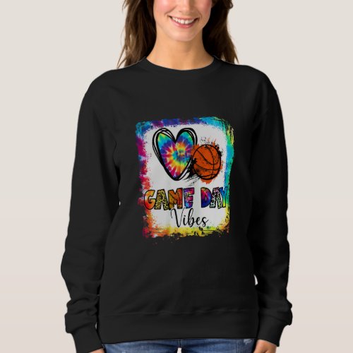 Bleached Basketball Game Day Vibes Basketball Mom  Sweatshirt