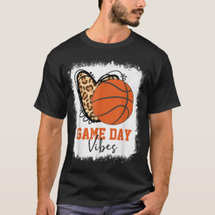 Bleached Basketball Game Day Vibes Basketball Mom T-Shirt