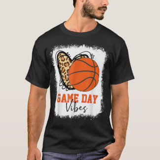 Bleached Basketball Game Day Vibes Basketball Mom T-Shirt