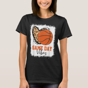 Bleached Basketball Game Day Vibes Basketball Mom T-Shirt