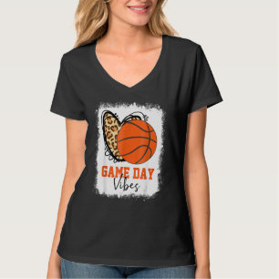 Bleached Basketball Game Day Vibes Basketball Mom  T-Shirt