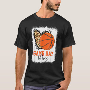 Bleached Basketball Game Day Vibes Basketball Mom  T-Shirt