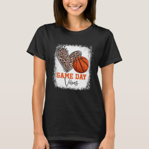 Bleached Basketball Game Day Vibes Basketball Mom  T-Shirt