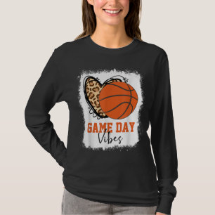 Bleached Basketball Game Day Vibes Basketball Mom T-Shirt