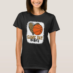 Bleached Basketball Game Day Vibes Basketball Mom T-Shirt