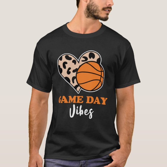 Bleached Basketball Game Vibes Basketball Mom Game T-Shirt (Front)