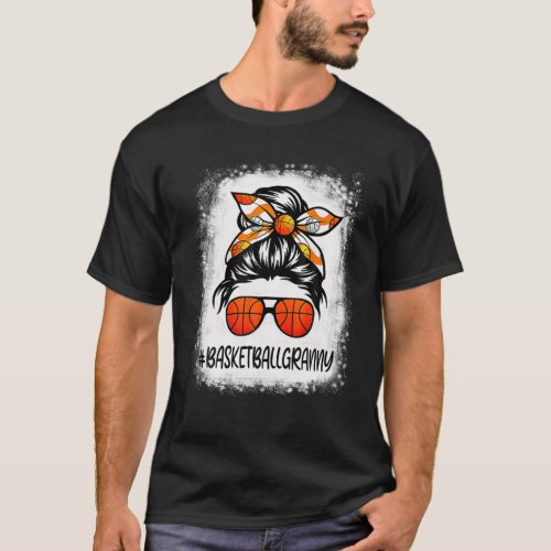 Bleached Basketball Granny Life Messy Bun Basketba T_Shirt