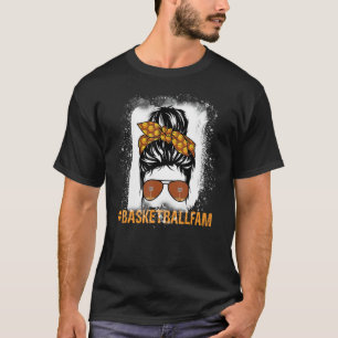 Bleached Basketball Mom Life Goal Ball Messy Bun G T-Shirt