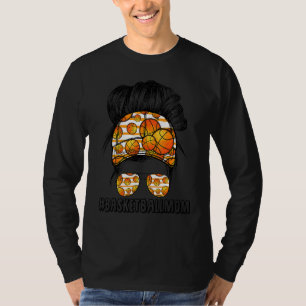 Bleached Basketball Mom Messy Bun Player Mom Mothe T-Shirt