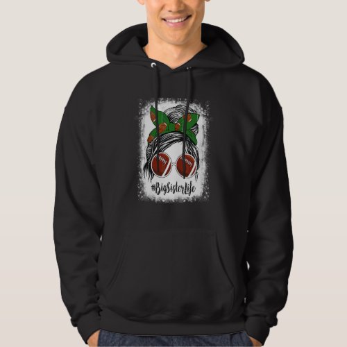 Bleached Big Sister Life Messy Bun Football Player Hoodie