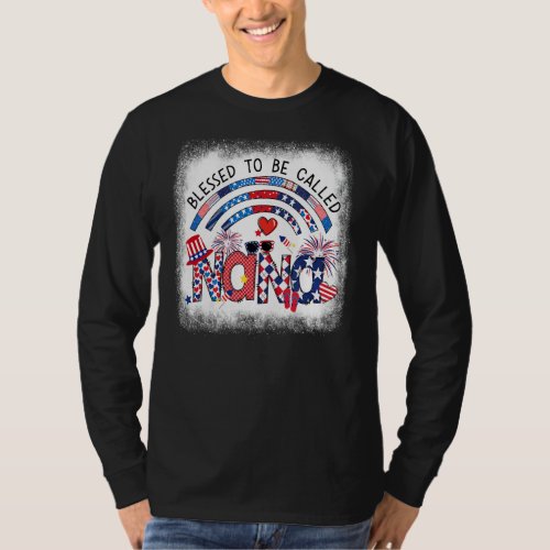 Bleached Blessed To Be Called Nana 4th Of July Mem T_Shirt
