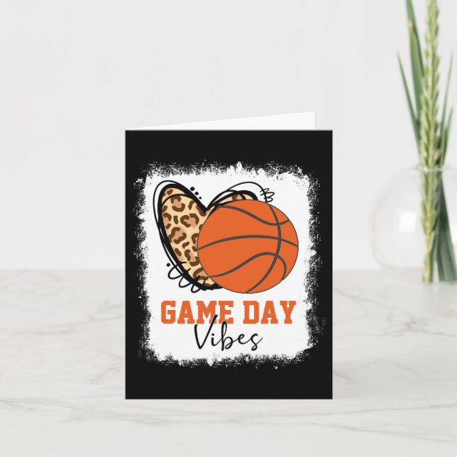 Bleached Bysketbyll Game Day Vibes Bysketbyll Mom  Card (Front)
