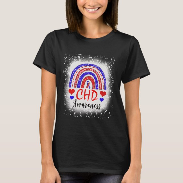 Bleached Chd Congenital Heart Defect Awareness Mon T-Shirt (Front)